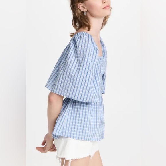 New! Stella Nova Penelope smocked peplum open back top nwt 17499 - Picture 6 of 16